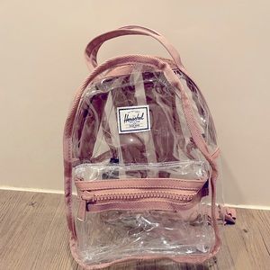 Clear/pink lined Hershel backpack mini